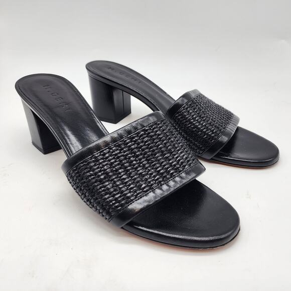 M. Gemi Shoes - M. Gemi The Nadia Black Woven Leather Open Toe Block Heel EU 38 US 7.5 Sandals